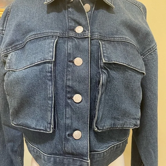LOFT medium wash Blue Jean Jacket - Picture 3 of 6